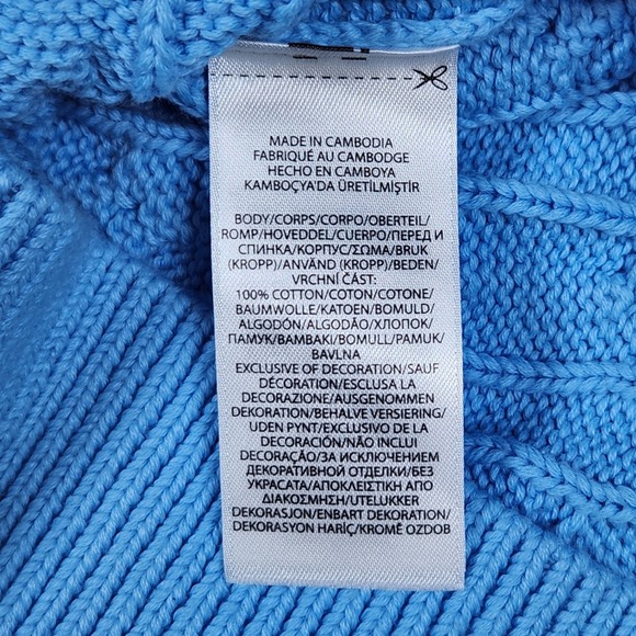 Polo Ralph Lauren Ariel Blue Cable Knit Button Cardigan Sweater XL $295 NWT - Picture 10 of 12